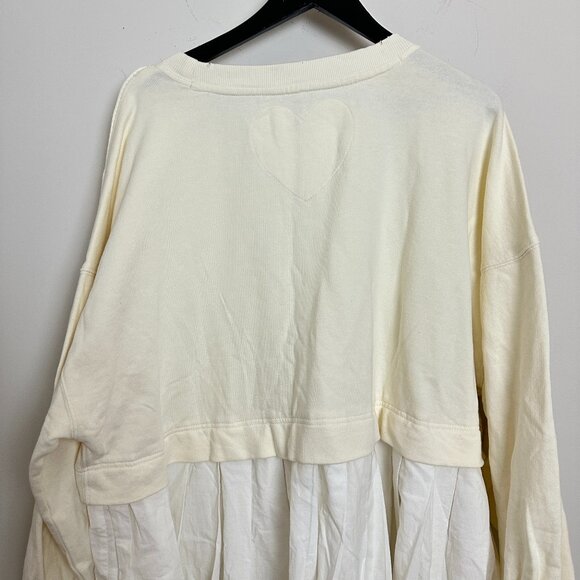 FREE PEOPLE Eleanor Sweatshirt Dress in Grey Combo Size Large - Picture 9 of 16